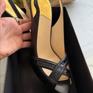 Cole Haan Black Women's Peep Toe Heels